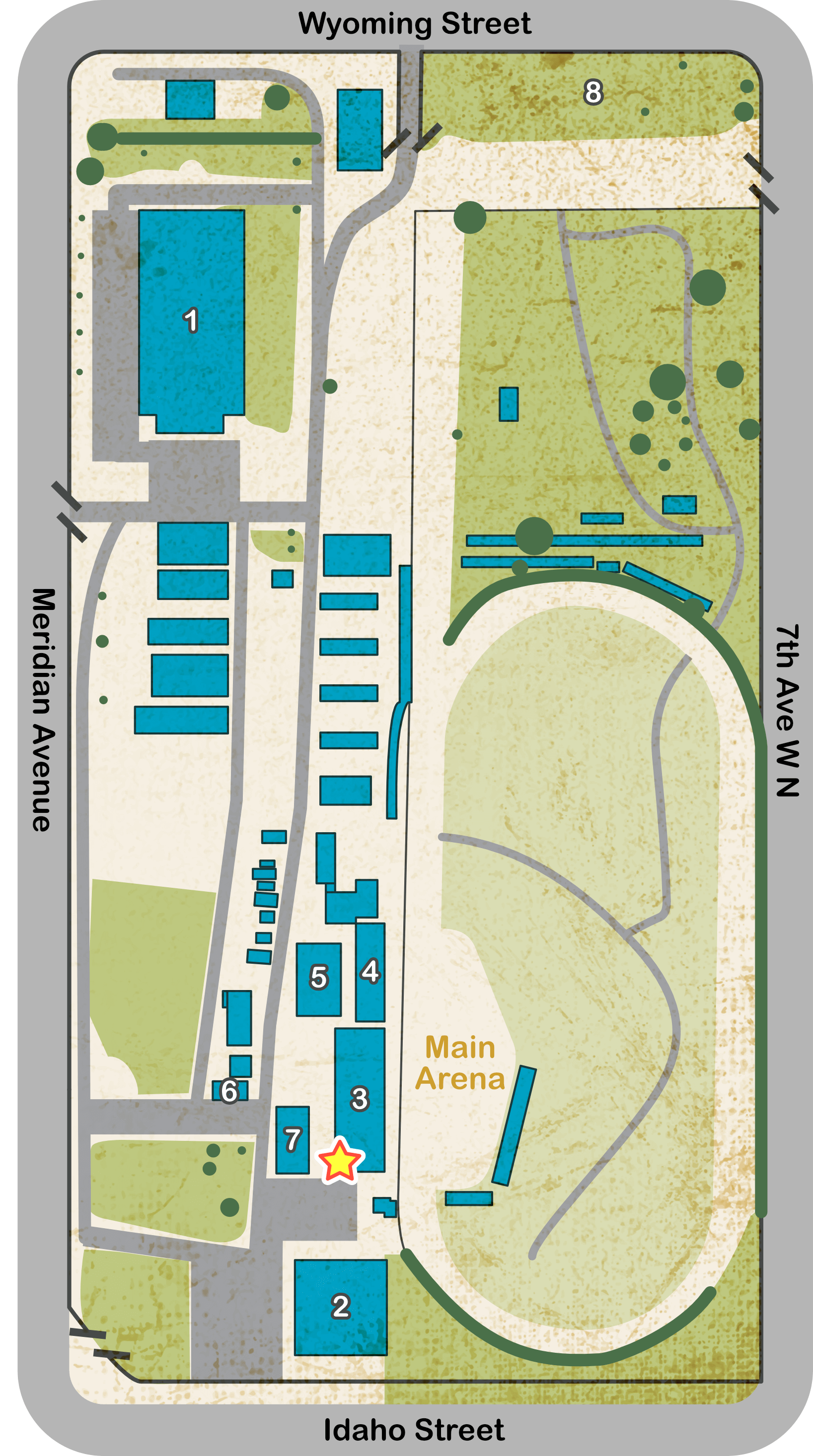 Map of the Flathead County Fairgrounds for the Northwest Montana Fair
