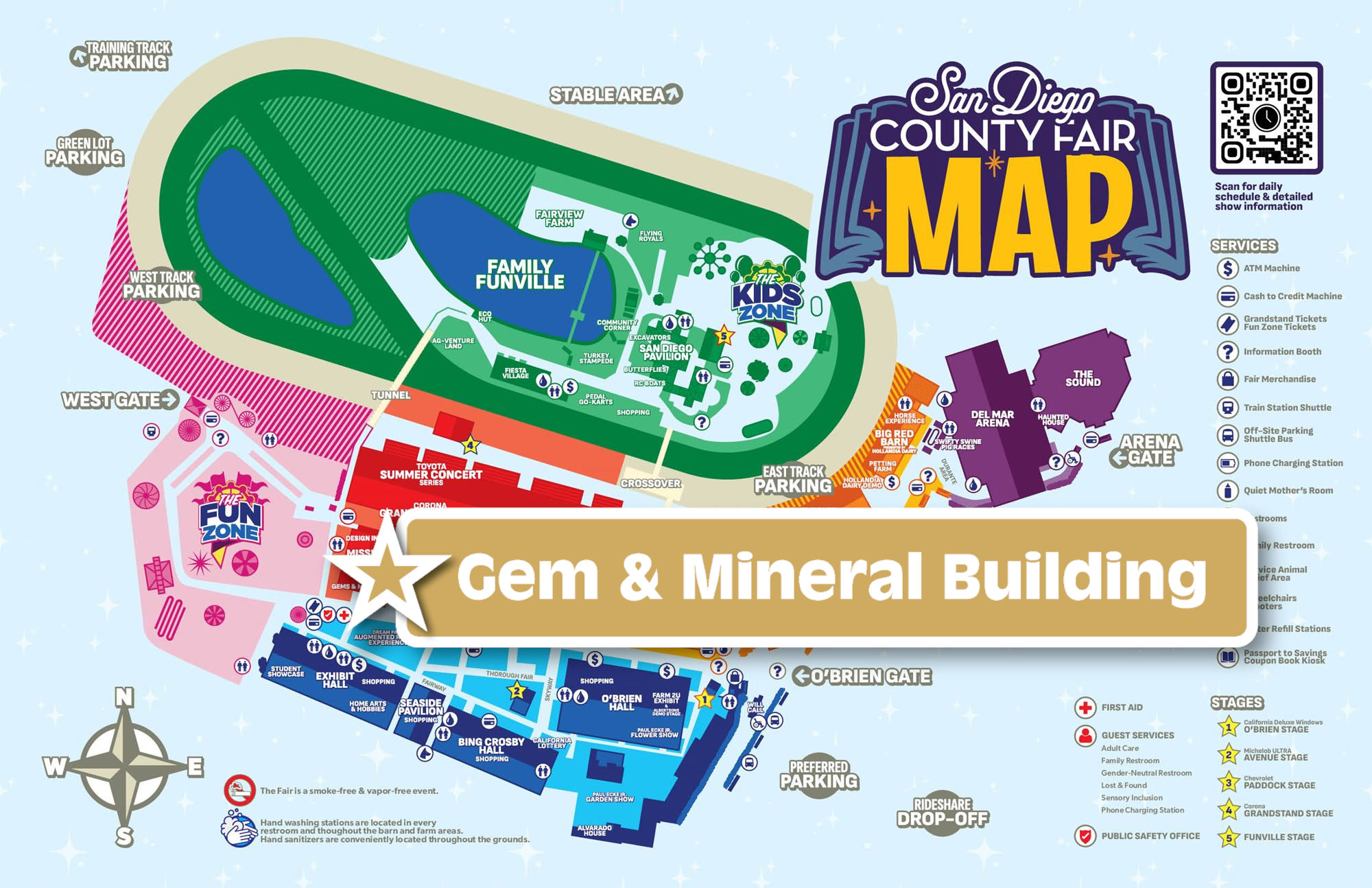 West Coast Rocks booth map for the San Diego County Fair
